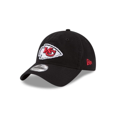 Black Kansas City Chiefs Hat - New Era NFL Core Classic 9TWENTY Adjustable Caps USA7301925